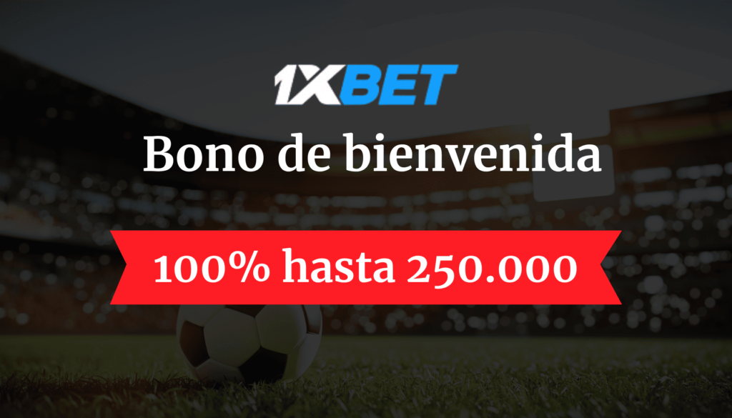 Regístrate en 1xbet, haz tu primer depósito y obtén el 100% de bono hasta 250.000 CLP. Válido para casino o apuestas deportivas