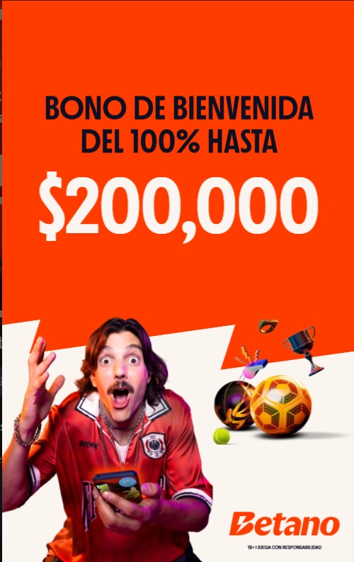 ¡Aprovecha el bono de bienvenida de Betano! Duplica tu primer depósito y comienza tu experiencia con hasta $200.000 CLP en tu cuenta. 